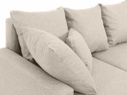 Vente-unique Xxl Hoekbank-Brede Hoekslaapbank Van Beige Stof Ladazia