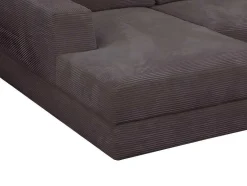 Vente-unique Xxl Hoekbank-Brede Hoekslaapbank Van Taupegrijs Ribfluweel Curipina