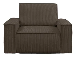 Vente-unique Fauteuil Stof Fluweel / Suedine-Bruine Fauteuil Van Ribfluweel Amelia