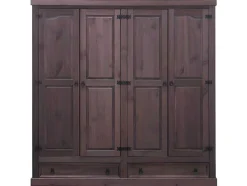 Vente-unique Kledingkast-Bruine Kledingkast 4-Deurs New Mexico.