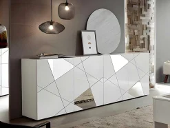 Vente-unique Buffetkast-Buffetkast Cantiano - 4 Deuren - Witgelakt