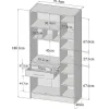 Vente-unique Keukenmeubel-Buffetkast Mady - 5 Deuren & 1 Lade - Witte Betonkleur
