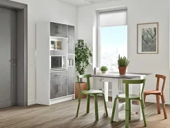 Vente-unique Keukenmeubel-Buffetkast Mady - 5 Deuren & 1 Lade - Witte Betonkleur