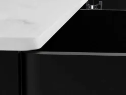 PASCAL MORABITO Buffetkast-Buffetkast Met 3 Deuren En Ledverlichting Van Mdf - Zwart Met Wit Marmereffect - Devika Van