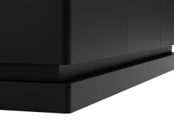 PASCAL MORABITO Buffetkast-Buffetkast Met 3 Deuren En Ledverlichting Van Mdf - Zwart Met Wit Marmereffect - Devika Van