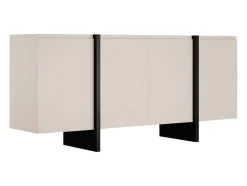 Vente-unique Buffetkast-Buffetkast Met 4 Deuren Van Mdf - Beige En Zwart - Luvonia