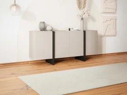 Vente-unique Buffetkast-Buffetkast Met 4 Deuren Van Mdf - Beige En Zwart - Luvonia