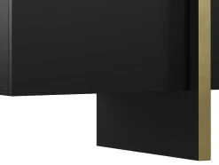 Vente-unique Buffetkast-Buffetkast Met 4 Deuren Van Mdf - Zwart En Goudkleurig - Luvonia