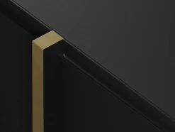 Vente-unique Buffetkast-Buffetkast Met 4 Deuren Van Mdf - Zwart En Goudkleurig - Luvonia