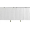 Vente-unique Buffetkast-Buffetkast Met 4 Deurtjes Van Mdf En Staal - Wit En Goudkleurig - Yesinia