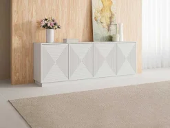 Vente-unique Buffetkast-Buffetkast Met 4 Deurtjes Van Mdf - Wit - Mezulia
