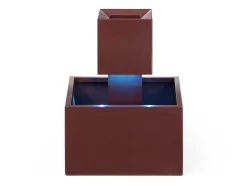 MYLIA Tuindecoratie-Buitenfontein Van Roestvrij Staal Met Ledverlichting - H65 Cm - Terracotta - Cardina