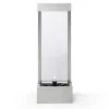 MYLIA Tuindecoratie-Buitenfontein Van Roestvrij Staal En Glas Met Ledverlichting - H108 Cm - Zilverkleurig - Panga