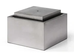 MYLIA Tuindecoratie-Buitenfontein Van Roestvrij Staal - H34 Cm - Zilverkleurig - Hoki
