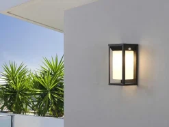 SOLARGEO Tuinlamp-Buitenwandlamp Op Zonne-Energie Met Led - L. 15 X H. 30 Cm - Metaal - Zwart - Fozzano