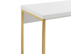 PASCAL MORABITO Bureaumeubel-Bureau Met 3 Lades - Gelakt Mdf En Metaal - Wit En Goudkleurig - Timfia Van