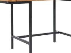 Vente-unique Bureaumeubel-Bureau Met 3 Lades - Mdf En Metaal - Naturel En Goudkleurig - Lisela