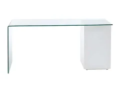 Vente-unique Bureaumeubel-Bureau Muriel Met Opbergruimte - 4 Laden - Gehard Glas & Mdf