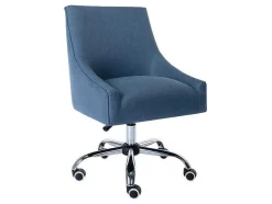 Vente-unique Bureaustoel-Bureaustoel - Stof - Blauw - Verstelbare Hoogte - Wondio