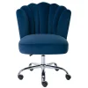 PASCAL MORABITO Bureaustoel-Bureaustoel - Velours - Blauw - Verstelbare Hoogte - Ruty Van