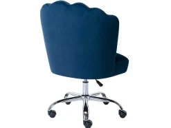 PASCAL MORABITO Bureaustoel-Bureaustoel - Velours - Blauw - Verstelbare Hoogte - Ruty Van