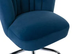 PASCAL MORABITO Bureaustoel-Bureaustoel - Velours - Blauw - Verstelbare Hoogte - Ruty Van