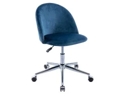 Vente-unique Bureaustoel-Bureaustoel - Velours - Blauw - Verstelbare Hoogte - Melbourne