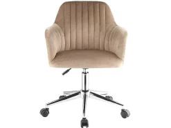 Vente-unique Bureaustoel-Bureaustoel Eleana - Fluweel - Verstelbare Hoogte - Beige