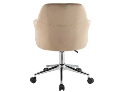 Vente-unique Bureaustoel-Bureaustoel Eleana - Fluweel - Verstelbare Hoogte - Beige