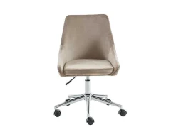 Vente-unique Bureaustoel-Bureaustoel Masurie - Velours - Beige - Verstelbare Hoogte
