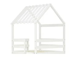 ModernLuxe Kinderbed-Cabine Stapelbed Met Glijbaan - 90X200Cm + 90X100Cm - Massief Grenen - Wit