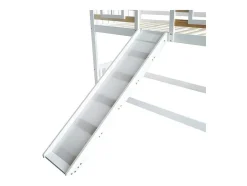 ModernLuxe Kinderbed-Cabine Stapelbed 90X200Cm - Massief Grenen - Met Trap En Glijbaan - Wit