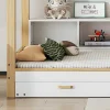ModernLuxe Bed Met Slaaplade-Cabinebed 90X200Cm Met Uitschuifbaar Onderschuifbed 90X190Cm - 4 Planken Op Bed - Structuur Massief Grenen - Wit