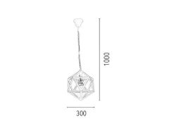 EPIKASA Hanglamp-Cage Hanglamp, Zwart, 30X30X100 Cm,