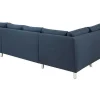 Vente-unique Modulair-Calverton Hoekbank Chaise Longue Rechts Gericht Donkerblauw.