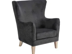 Vente-unique Fauteuil Met Holle Rugleuning-Campo Fauteuil Donkergrijs.