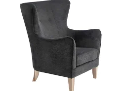 Vente-unique Fauteuil Met Holle Rugleuning-Campo Fauteuil Donkergrijs.