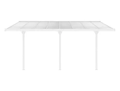 EXPERTLAND Prieel, Pergola, Gazebo En Kiosk-Carport Pergola Voor Tegen De Muur Van Aluminium 15,1 M Wit Alvaro