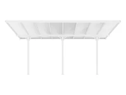 EXPERTLAND Prieel, Pergola, Gazebo En Kiosk-Carport Pergola Voor Tegen De Muur Van Aluminium 15,1 M Wit Alvaro