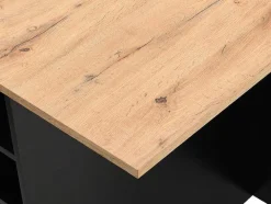 Vente-unique Keukeneiland-Centraal Keukeneiland Met 6 Lades En 4 Nissen Van Mdf - Licht Naturel En Zwart - Pomarela