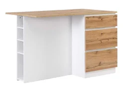 Vente-unique Keukeneiland-Centraal Keukeneiland Met 6 Lades En 4 Nissen Van Mdf - Licht Naturel En Wit - Pomarela