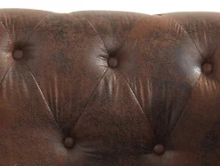 Vente-unique Chaise Longue-Chaise Longue - Hoek Links - Chesterfield Shirel Van Microvezel Met Lived-In Leeraspect