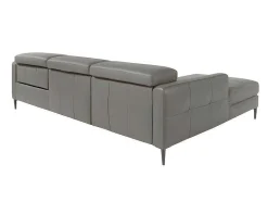 Angel Cerda Hoekbank-Chaise Longue Bank In Donkergrijs Leer Met Relaxmechanisme 6125