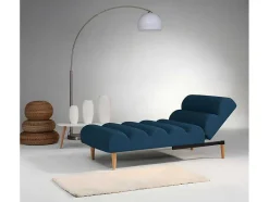 Vente-unique Chaise Longue-Chaise Longue Eenzits Slaapbank Cival Van Stof - Blauw