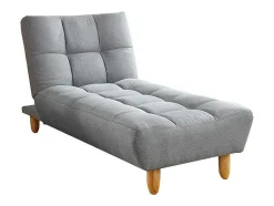 Vente-unique Chaise Longue-Chaise Longue Klik-Klak Van Stof - Grijs
