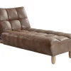 Vente-unique Chaise Longue-Chaise Longue Klik-Klak Van Gerijpte Microvezel Esteban - Chocolade Vintage