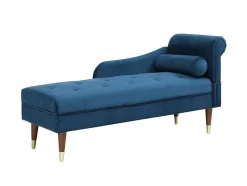 Vente-unique Chaise Longue-Chaise Longue Links Van Blauwgroen Velours Umari