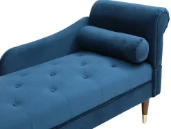 Vente-unique Chaise Longue-Chaise Longue Links Van Blauwgroen Velours Umari