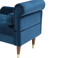 Vente-unique Chaise Longue-Chaise Longue Links Van Blauwgroen Velours Umari
