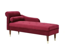 Vente-unique Chaise Longue-Chaise Longue Rechts Van Bordeaux-Rood Velours Umari